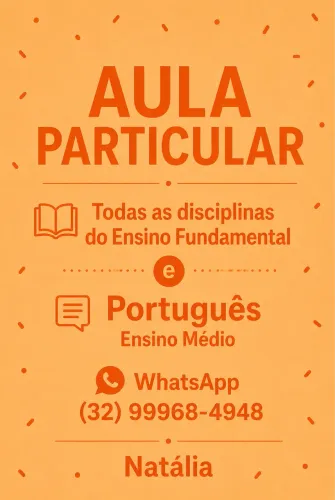 Aula Particular - Ensino Fundamental (todas as disciplinas) e Português para Ensino Médio