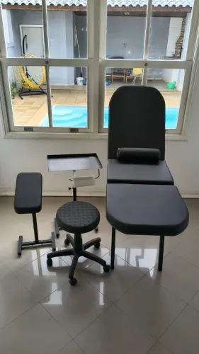 Kit Studio Tattoo Maca 3 Posições Mocho Apoio Braço Bancada