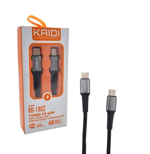 Cabo Carregador Usb C Turbo PD 60W Kaidi
