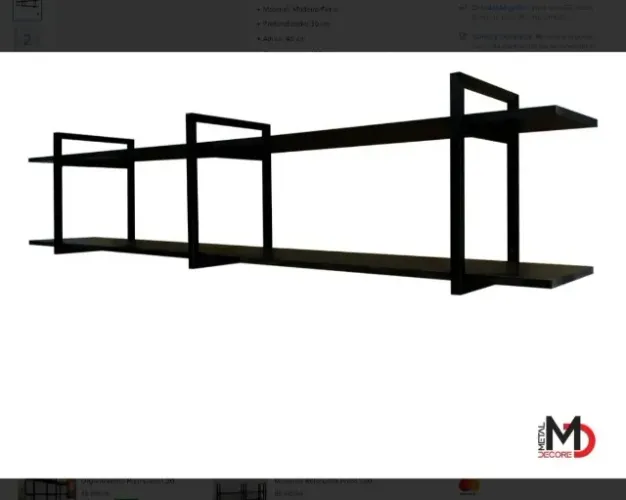 Prateleira industrial suspensa 180 cms