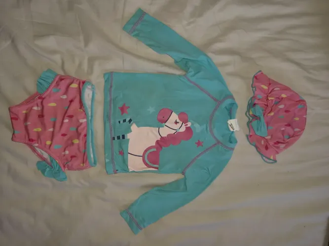 Conjunto praia com chapéu Tip Top unicórnio 0 a 6 meses