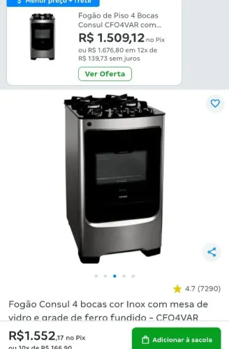 Maravilhoso Fogão Consul 4 Bocas completo funciona perfeitamente seis meses de uso