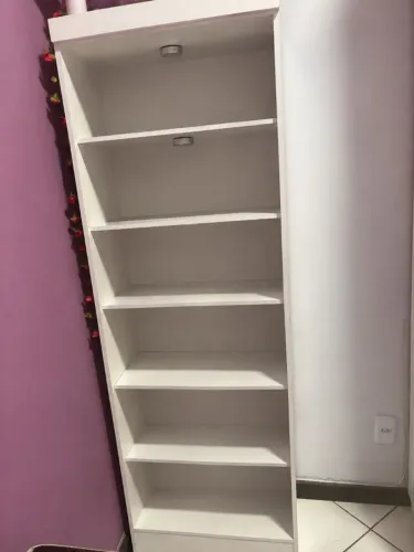 Estante Branca de Madeira/MDF - 6 Prateleiras