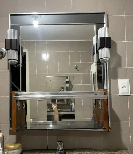 Espelho com Nicho e Bancada para Banheiro