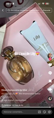 Kit lily colonia com hidratante iluminador 75 g comcaixa presenteavel