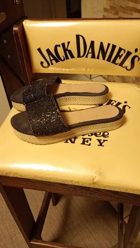Chinelo preto plataforma feminino 36