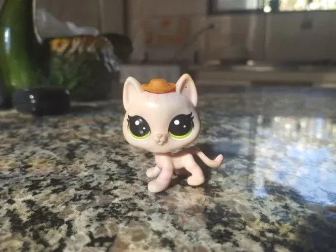 Littlest pet shop gatinha com chapéu original hasbro