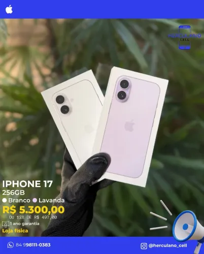 Vendo iPhone 17 branco 256 lacrado com nota fiscal.