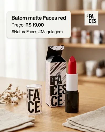 Batom matte faces red Natura