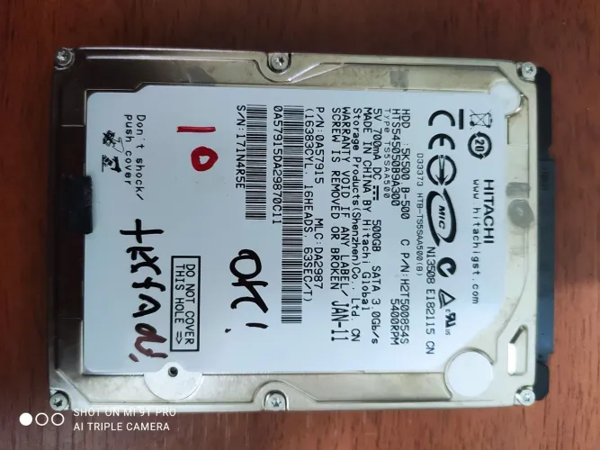 HD de notebook 500 GB