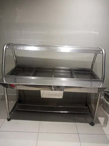 Balcão Buffet Self service todo em inox, pista fria e quente