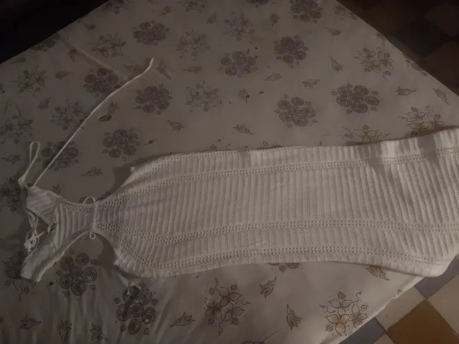 Vestido longo de crochê