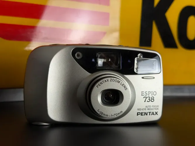 Câmera Analógica Pentax Espio 738 - câmera de zoom potente!