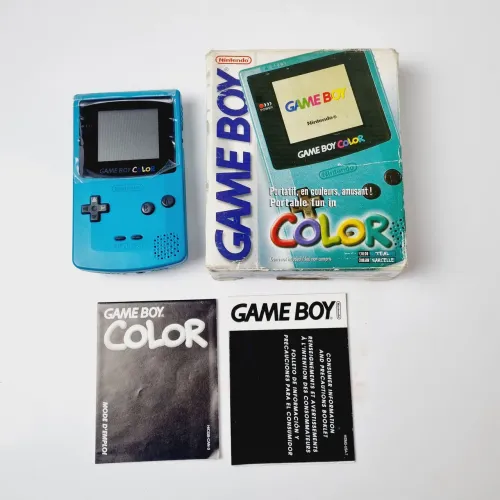 500- CONSOLE GAME BOY COLOR TEAL COM MOD DE AUDIO