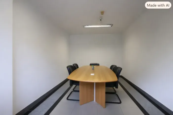 Sala de Reunião Completa Riccó - Mesa 2,40m + 6 Cadeiras + Armário