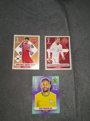 Extra Sticker FIFA WORLD CUP 2022 (Heung-Min Son + Christian Eriksen) + Comum (Neymar)
