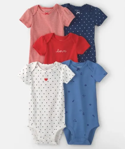 Kit 5 bodies Carters tamanhos 9 meses importados (Novos)