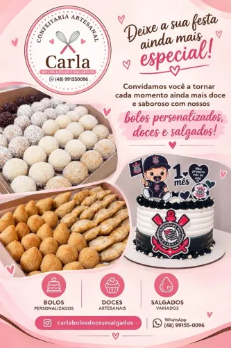 Bolos torta personalizada para festa e doces e salgados