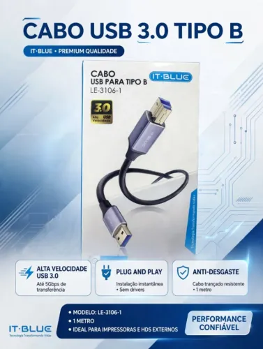 CABO PARA IMPRESSORA 3.0 / 1.8METROS