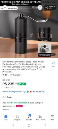 Moedor de cafe manual