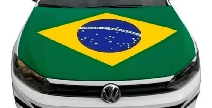 Bandeira brasil capô carro 