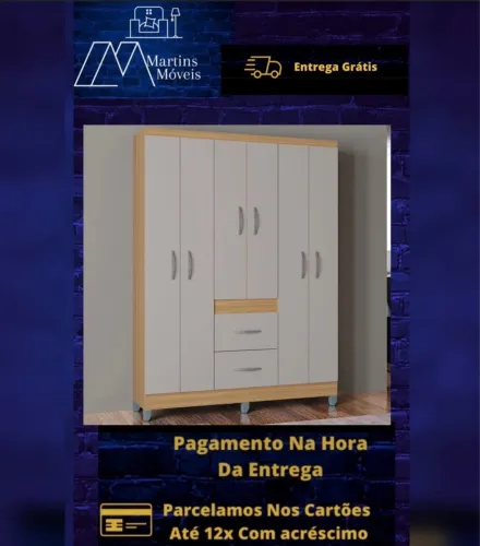 GRANDE PROMOÇÃO*GUARDA ROUPA 6 PORTAS ENTREGA GRÁTIS ACEITA CARTÃO  