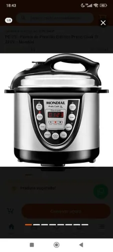 Panela Elétrica de Pressão Mundial Pratic Cook