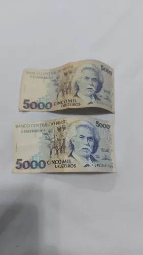 3 cédulas brasileira antiga de 5.000 cruzeiro