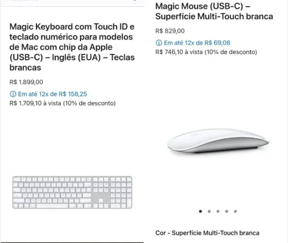 Kit Apple Original: Magic Keyboard Numérico + Magic Mouse (Novo Na Caixa lacrada)