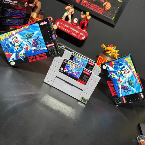 Cartucho SNES Mega Man X + Mini Caixa