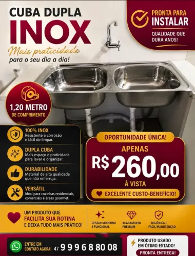 Cuba dupla inox