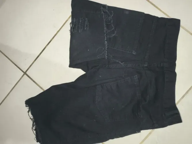 BERMUDA JEANS PRETA rasgada masculina flexy jeans