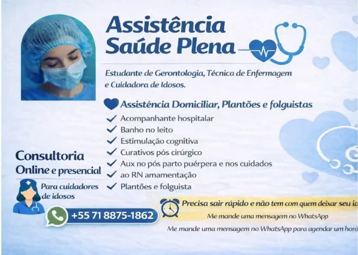 Saude tec de enfermagem e cuidadora de idosos