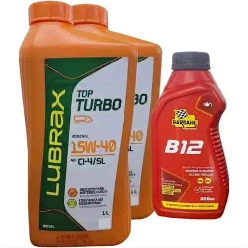 Promoção Kit Lubrax Top Turbo 15W40 + Bardahl B12 500ml Achadinho Shopee