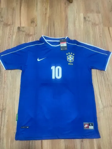 Camisa Brasil Retrô copa de 1998 G - Azul Rivaldo #10 Nike