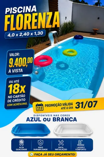 Piscina de fibra 4,0x2,40x1,30