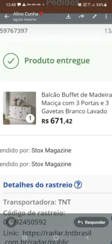 Buffet branco c/madeira estilo colonial