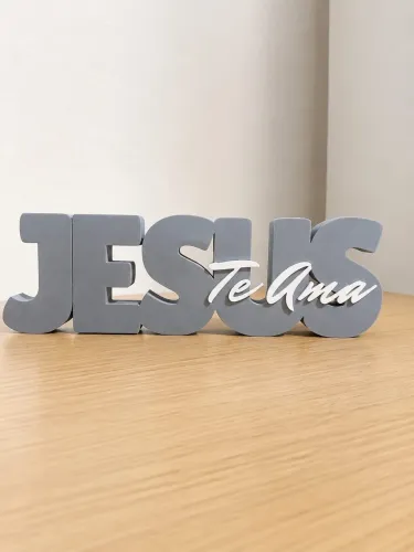 Letreiro ( Jesus te ama ) em 3D