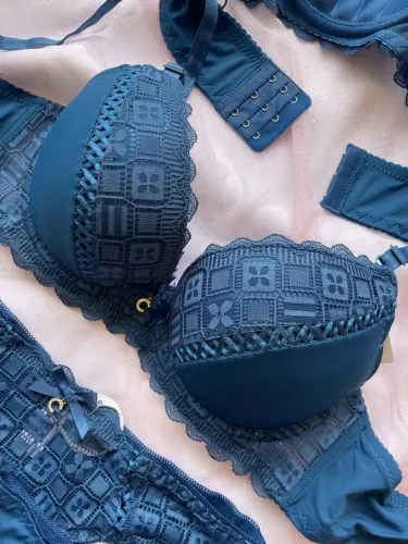 Conjunto de lingerie Elegance Blue Premium
