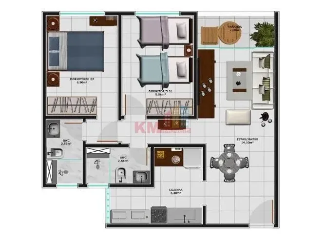 Residencial Mirante Lima e Silva - Apartamento à Venda no Bom Pastor Natal/RN | Mirante L