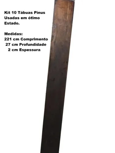Kit 10 Tábuas Pinus 221x27x2cm