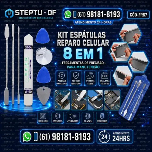 Reparo Celular 3 Espátulas Metal Manutenção Fone Notebook 8 em 1 Arduino COD-FR67