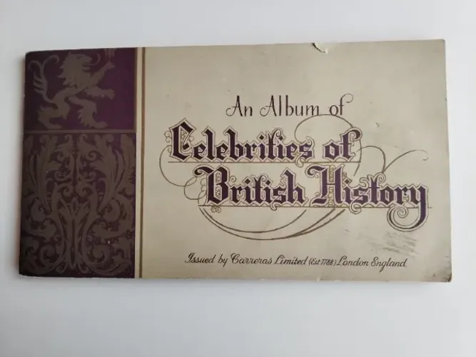 Álbum Celebrities of British History - Carreras 1935 - 50 Figurinhas - Raridade