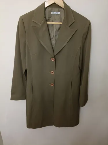 Trench Coat verde Midi Tam M veste 42 pouco uso