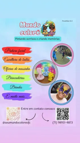 Pintura Facial Infantil + Escultura de Balão | Mundo Colorê