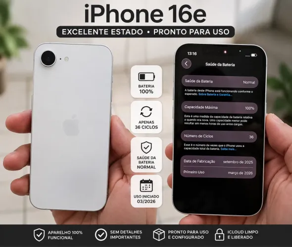 iPhone 16e  2 meses de uso 