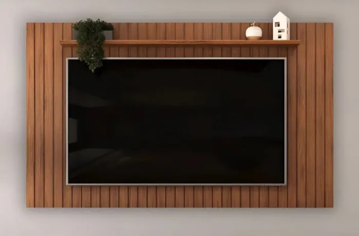 Painel DJ Móveis Frisado Lume Para TV´s de até 65? em MDP Freijo