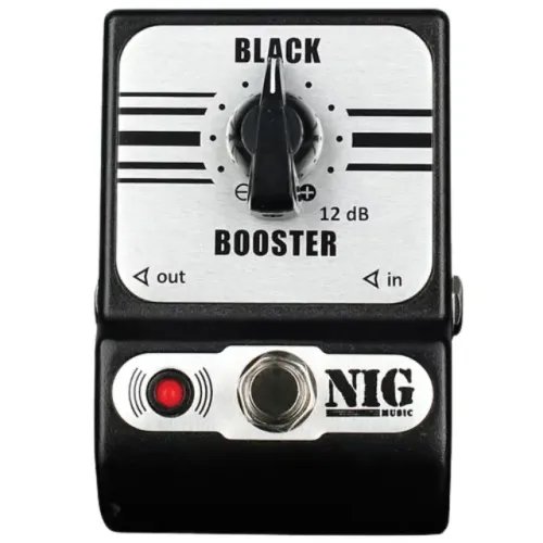 Pedal de Booster Nig Black True Bypass Boost Volume Guitarra Baixo Cor Pteto 9V Pedal de E