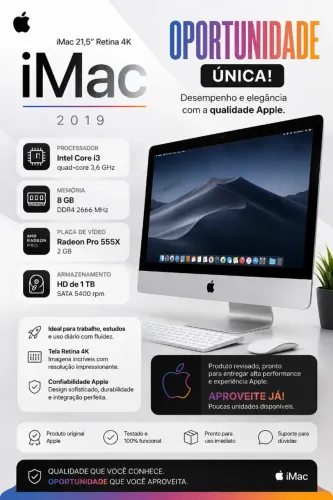 Apple iMac Retina 4K, 21,5 polegadas, 2019