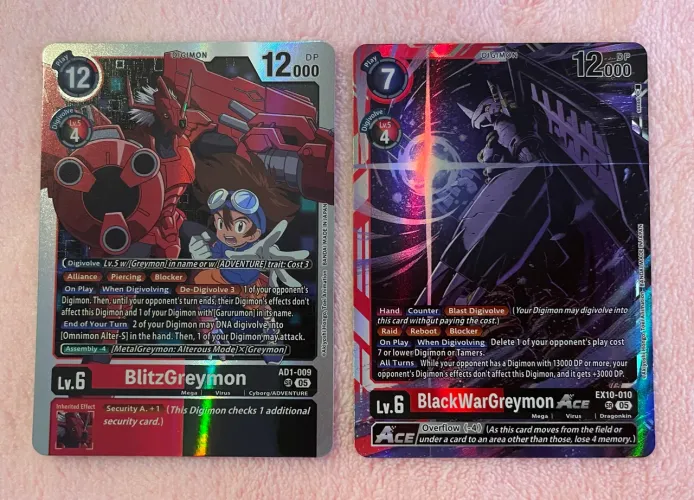 BlitzGreymon AD1-009 + BlackWarGreymon EX10-010 Digimon TCG Set